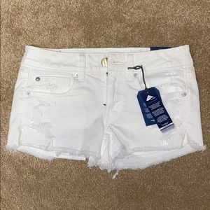 White denim shorts